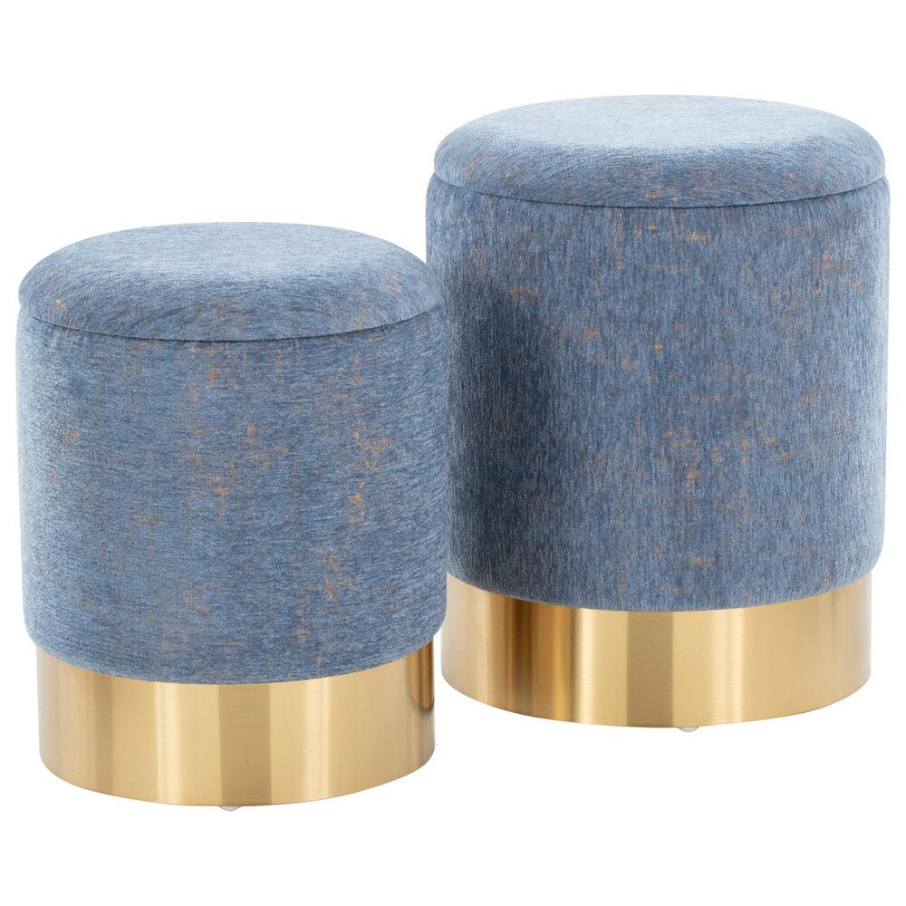 Lumisource Marla 2-Piece Nesting Ottoman Set in Blue, , large