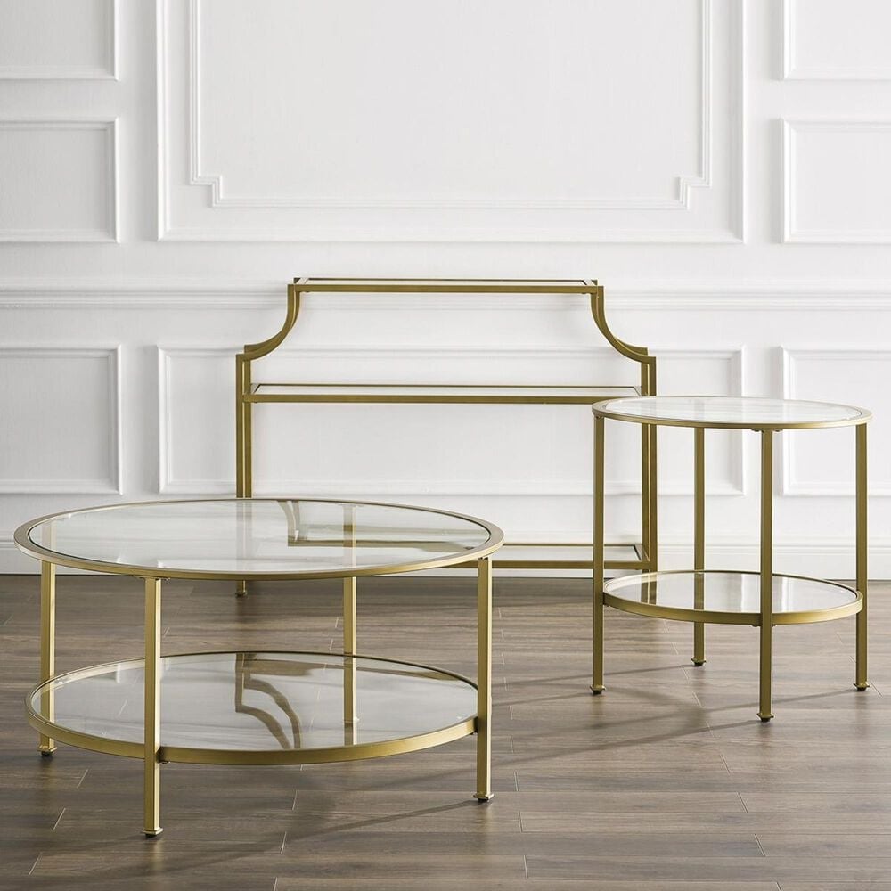 Crosley Furniture Aimee 3-Piece Occasional Table Set in Gold, , large