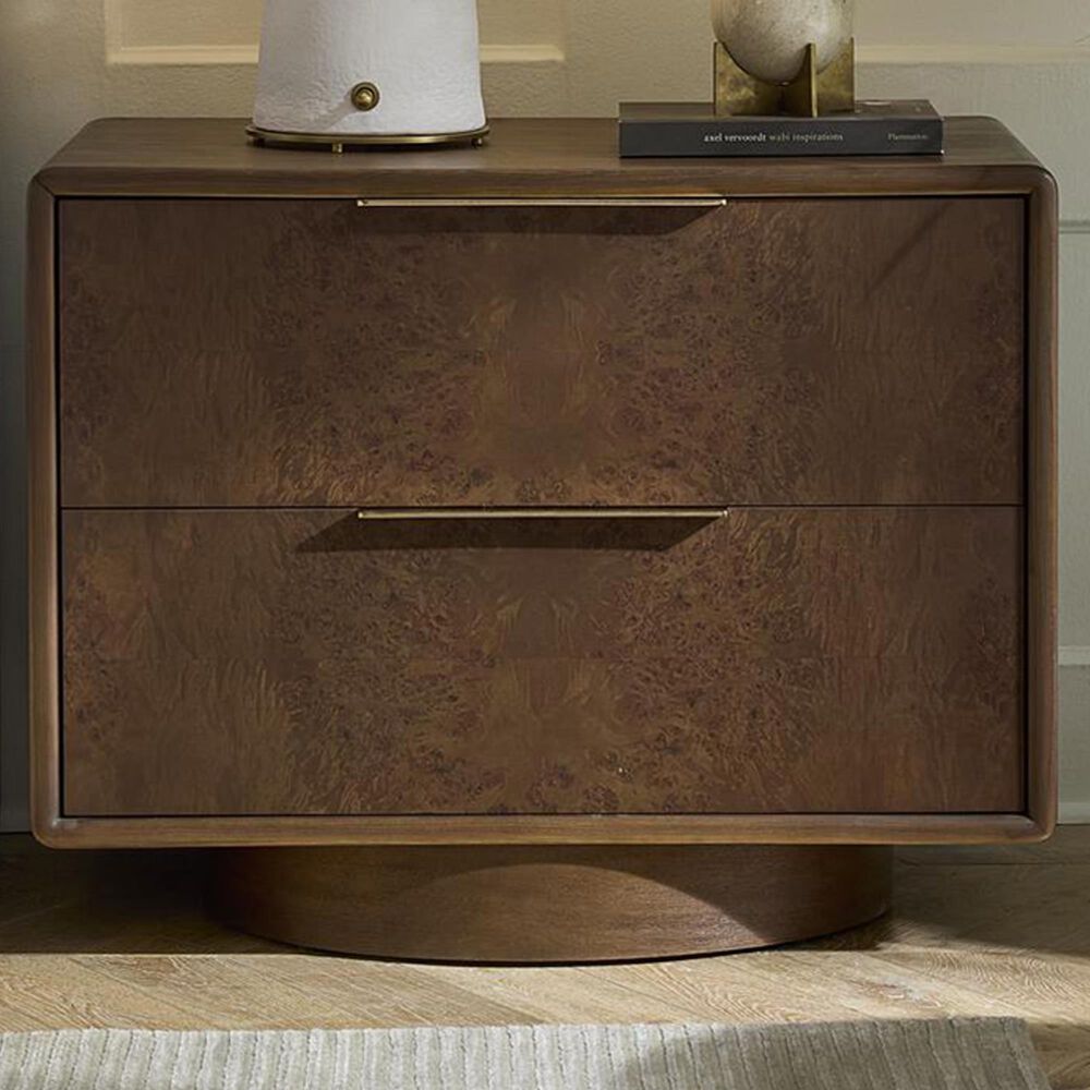 Alder &amp; Tweed Calder 2 Drawer Nightstand in Mocha Burl, , large