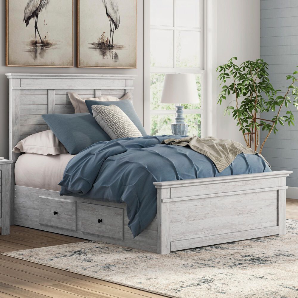 Ashley Makidern Full Storage Bed with Four Drawers in Whitewash, , large