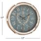 Maple and Jade 17" Wall Clock in Distressed White and Blue, , large