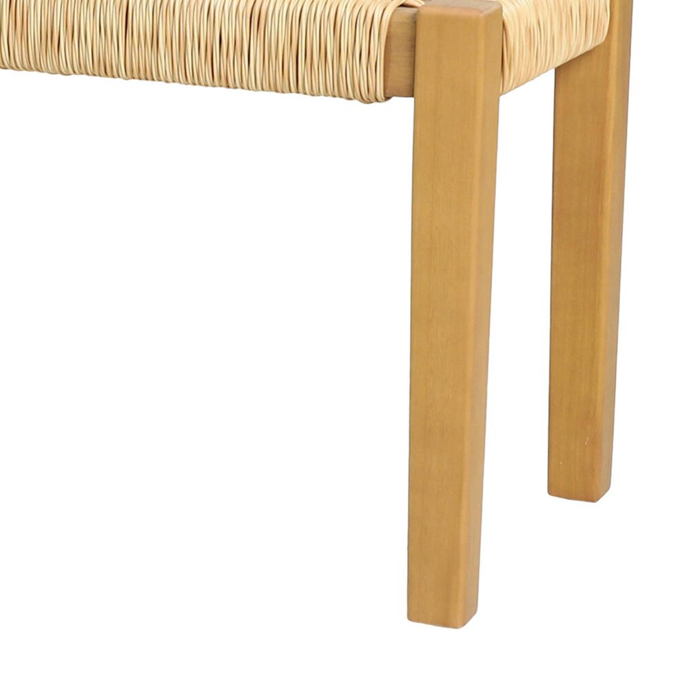 Hearth and Haven Angie Outdoor Bench in Teak and Light Brown, , large