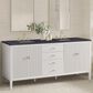 James Martin Vanities Myrrin 72" Double Vanity in Bright White with 3 cm Charcoal Soapstone Quartz Top, , large