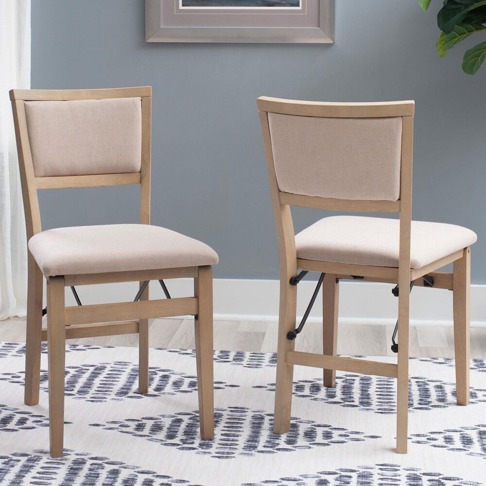 Linon Home Decor Keira Folding Chair in Grey Wash (Set of 2), , large