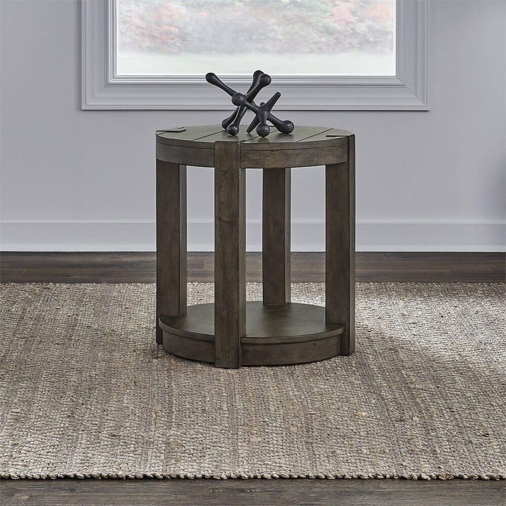 Belle Furnishings Broadmore Chairside Table in Cobblestone Brown, , large