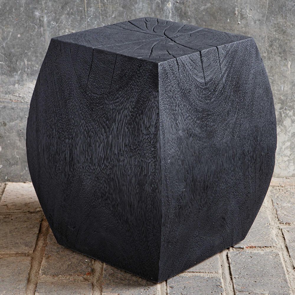 Uttermost Grove Accent Stool in Rustic Black, , large