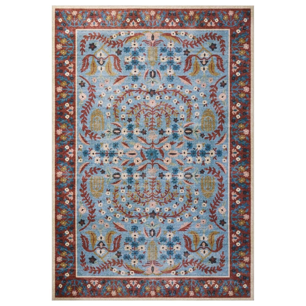 Loloi Canopy Edie Red and Blue 5" Round Area Rug, , large