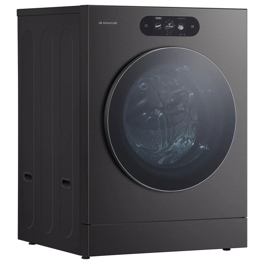 LG 5.8 Cu. Ft. Smart Front Load Washer and 9 Cu. Ft. Smart Electric Gas Laundry Pair in Brushed Black Steel, , large