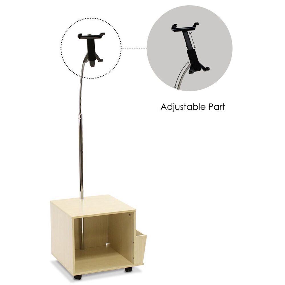 HOMLUX Space Saver Bookcase with Built-In Tablet Holder Stand in Beech, , large