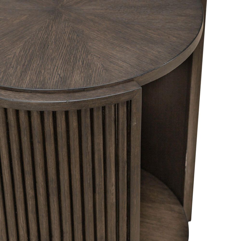Belle Furnishings City View Round End Table in Coffee Bean, , large