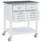 Linon Home Decor Robbin Kitchen Cart in White and Stainless Steel, , large