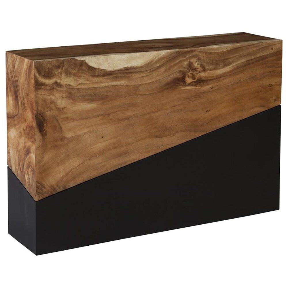TimberHaus Geometry Console Table in Natural and Black, , large
