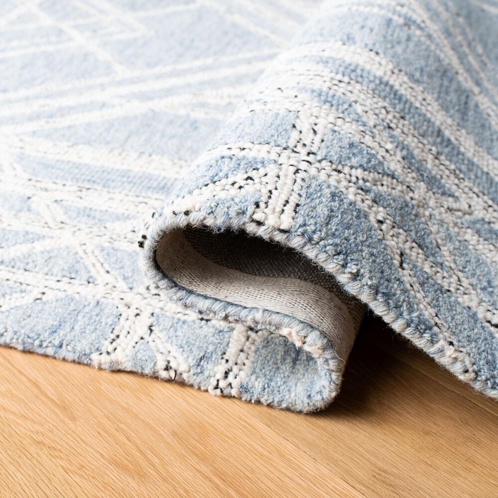 Safavieh Micro-Loop MLP173M 8&#39; x 10&#39; Light Blue and Ivory Area Rug, , large