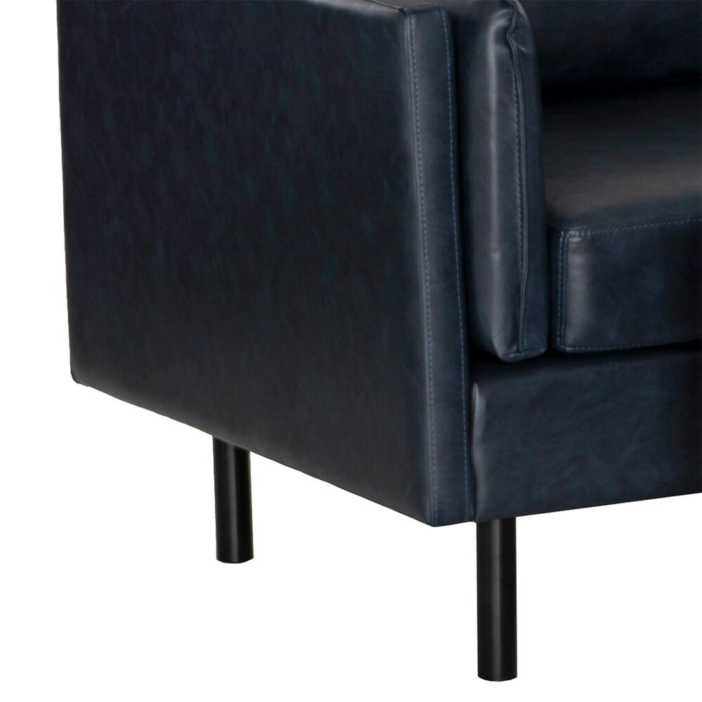 Linon Home Decor Wallis Accent Chair with Ottoman in Navy, , large