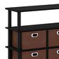 HOMLUX 5-Tier Modern Storage Bookshelf with 6 Storage Bins in Black Oak, , large