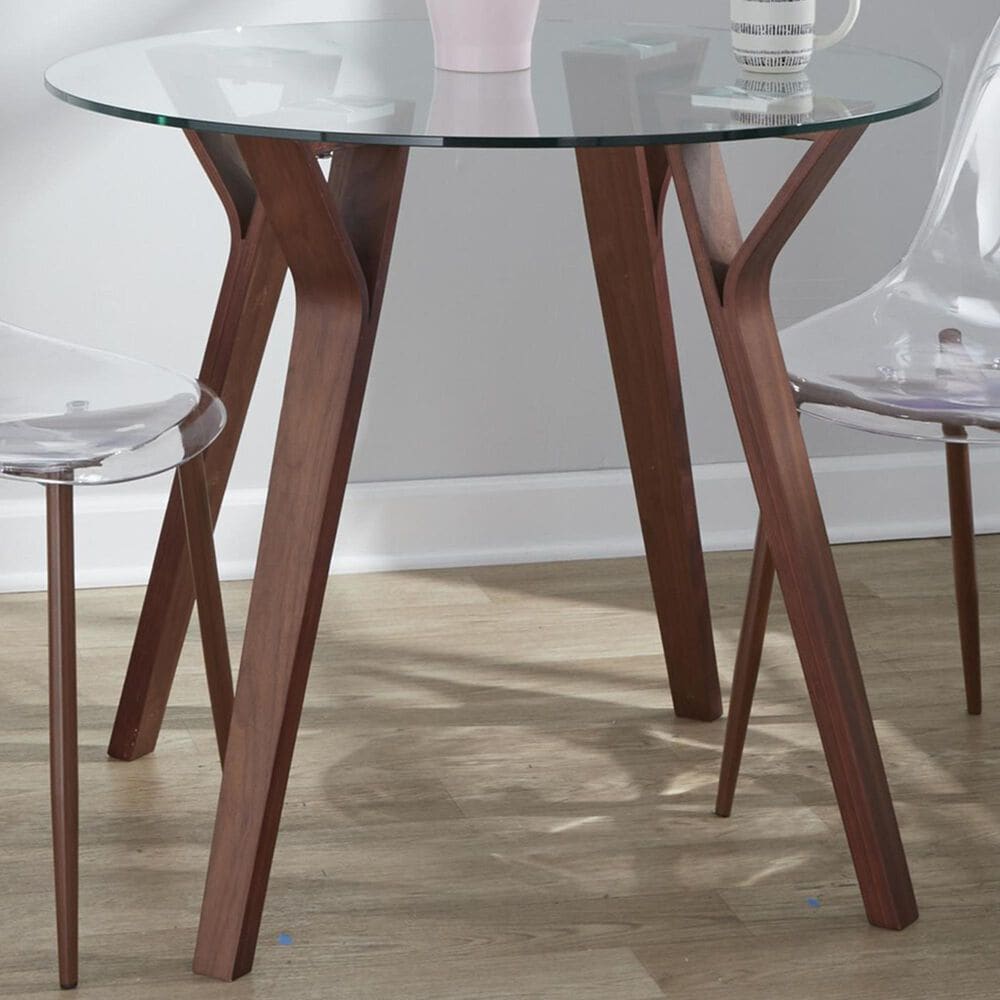 Lumisource Folia Dining Table in Walnut and Clear - Table Only, , large