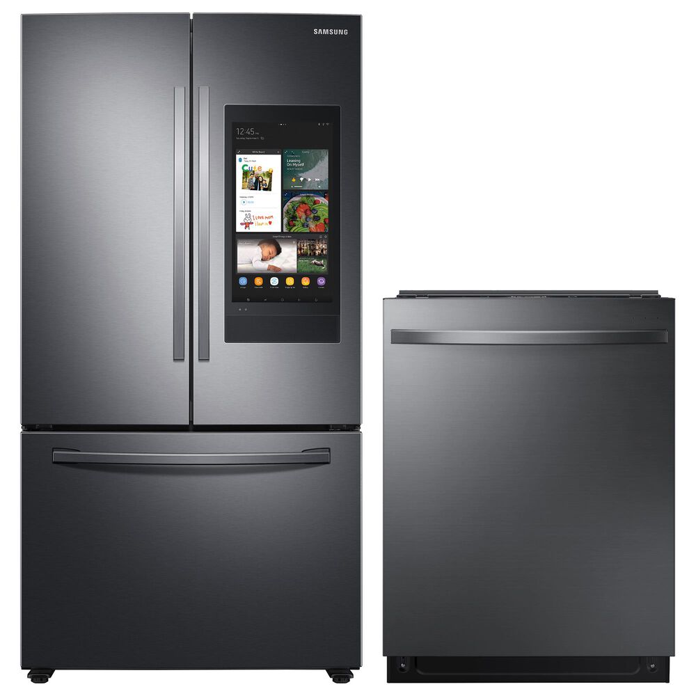 Samsung 2-Piece Kitchen Package with 27.7 Cu. Ft. French Door Refrigerator in Black Stainless Steel, , large