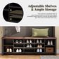 HOMLUX 6-Hook Hall Tree with 16-Compartment in Black and Walnut, , large