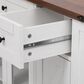 HOMLUX 53" Kitchen Island with Two Tempered Glass Cabinet Door in White, , large