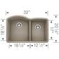 Blanco Diamond 32" 1-3/4 Double Bowl Kitchen Sink in Truffle, , large