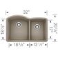 Blanco Diamond 32" 1-3/4 Double Bowl Kitchen Sink in Truffle, , large