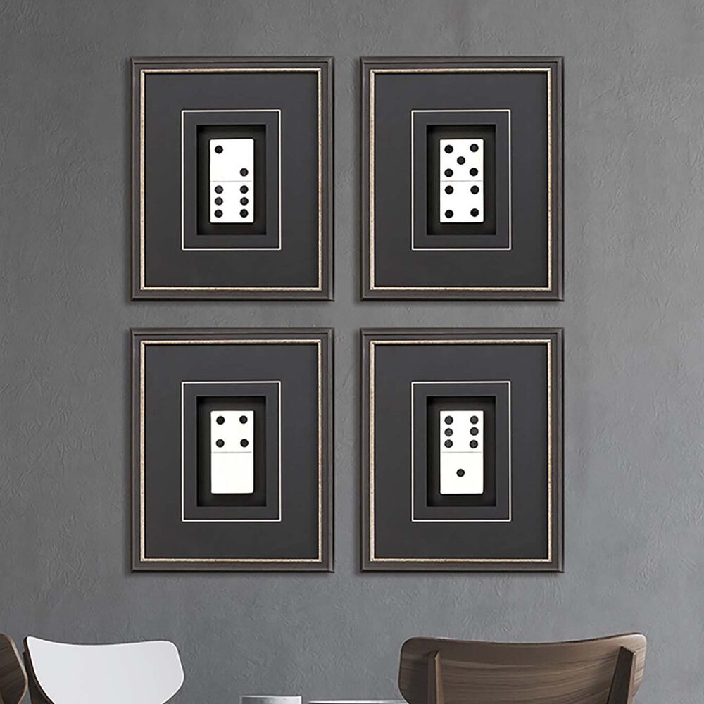 Paragon Dominoes 18&quot; x 15&quot; Wall Art in Black &#40;Set of 4&#41;, , large