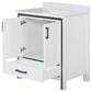Lexora Home Ziva 30" Single Bathroom Vanity in White with 2 cm White Quartz Top and Rectangular Sink, , large