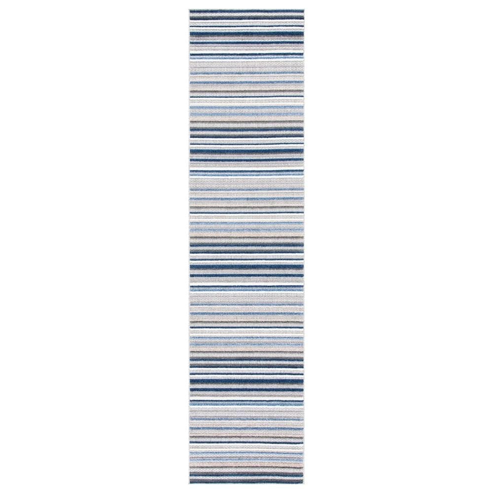 Safavieh Cabana CBN323F 2"2" x 9" Grey and Blue Indoor/Outdoor Performance Runner, , large