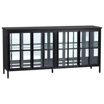 Crestview Collection Hopkins 4-Door Sideboard in Black and Clear, , large