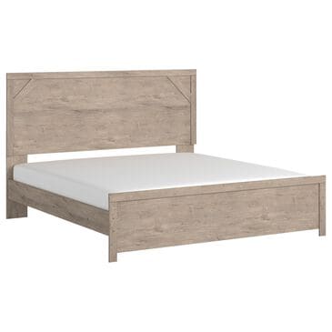 Ashley Senniberg King Panel Bed in Light Brown and White, , large
