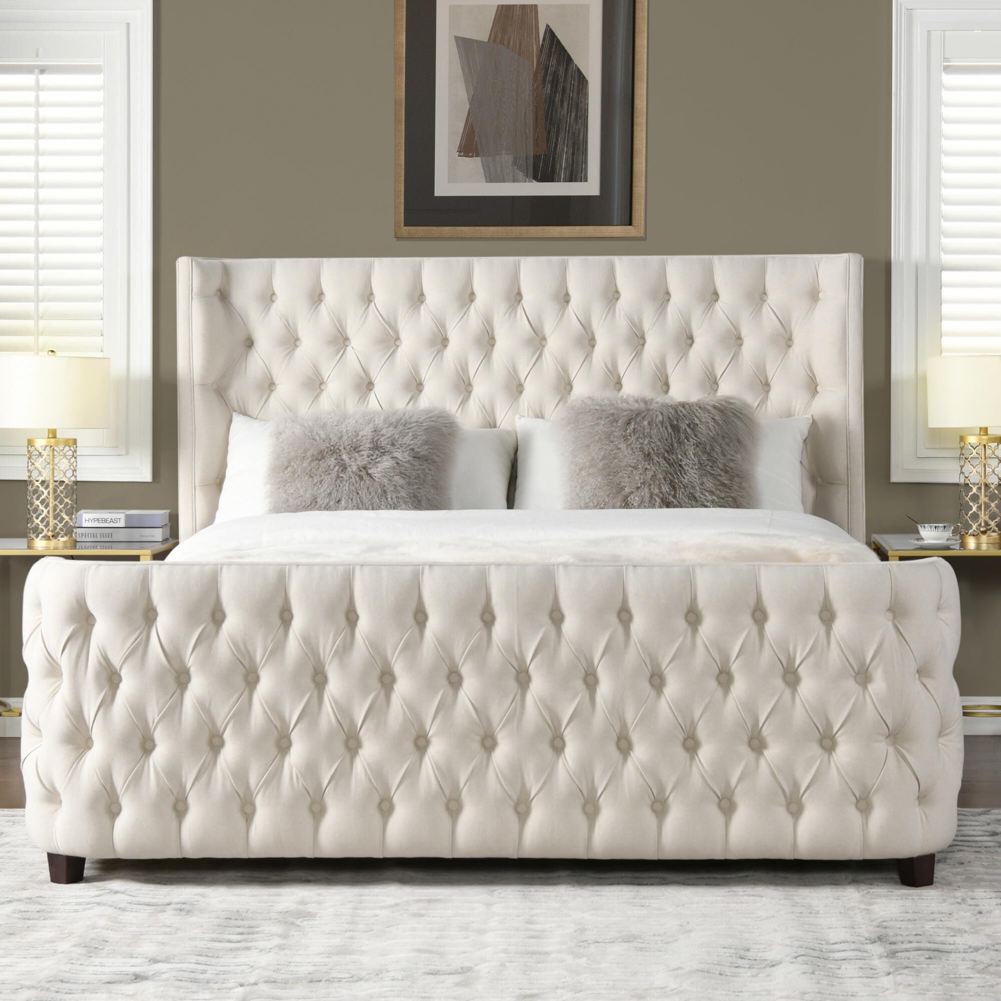Brooklyn button tufted shop upholstered bed