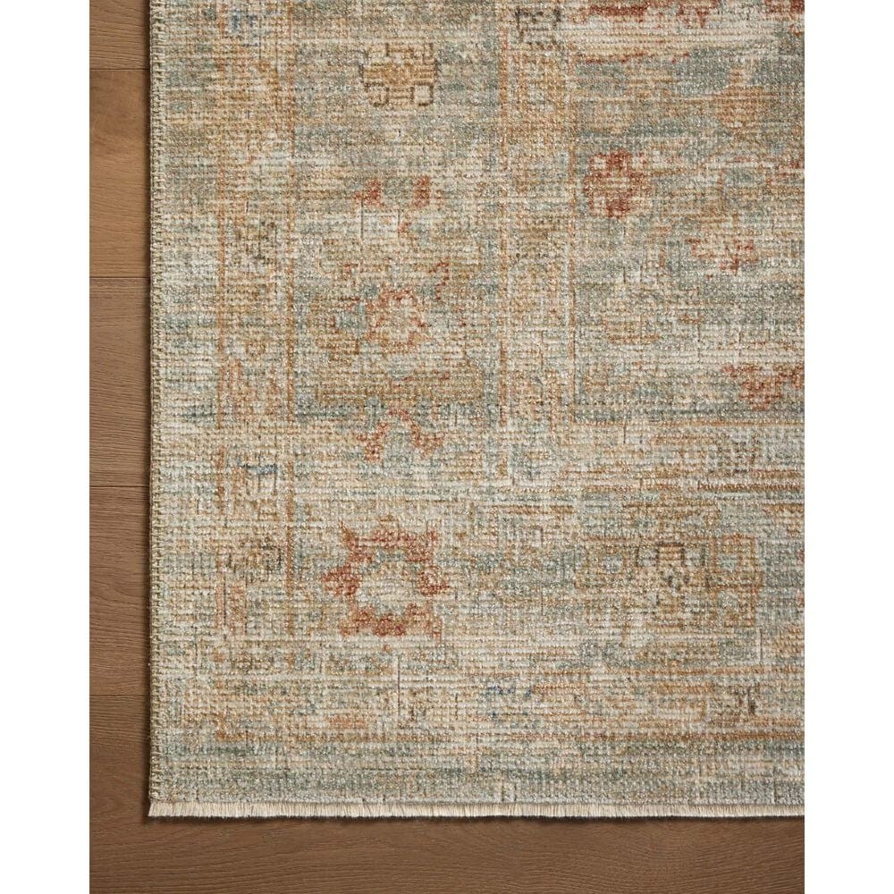 Loloi Heritage 6&#39; x 9&#39; Aqua and Terracotta Area Rug, , large