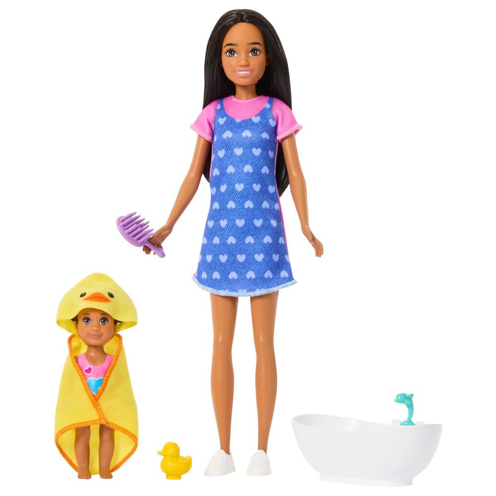 Barbie Bath Friend Babysitter Playset, , large