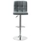Parkerville Furniture Line Adjustable Quilted Bar Stool with Grey Cushion in Chrome, , large