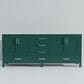 Lexora Home Jacques 80" Double Bathroom Vanity in Green with 2 cm White Cultured Marble Top and Rectangular Sinks, , large