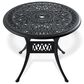 Hearth and Haven Outdoor Aluminum Dining Table with Umbrella Hole and Anti-Slip Foot Pad, Black, , large