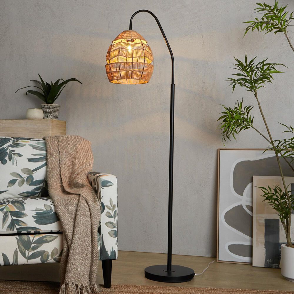 Grandview Gallery Congo Metal Floor Lamp in Matte Black, , large