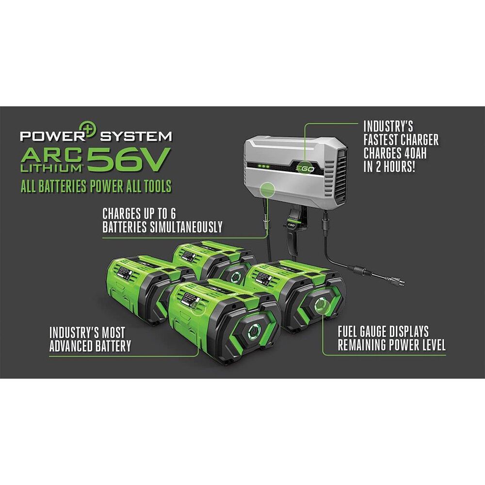 EGO POWER+ Z6 Zero Turn Riding Lawn Mower 42 with Four 56V ARC Lithium 10Ah Batteries and Charger, , large
