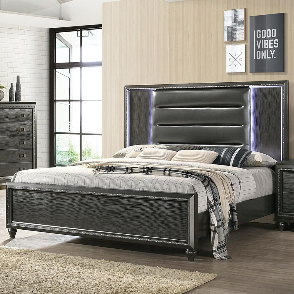 Mayberry Hill Moonstone King Panel Bed in Grey, , large