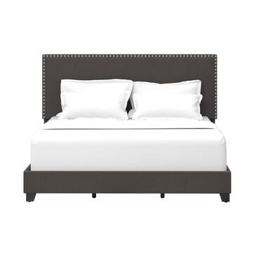 Richlands Furniture Willow Queen Upholstered Panel Bed in Charcoal, , large