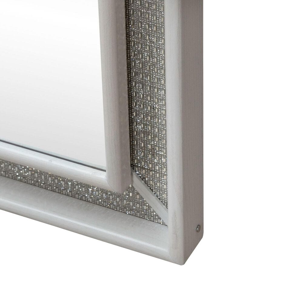 Belle Furnishings Reflections Lighted Dresser Mirror in Pearl White and Rhinestone, , large