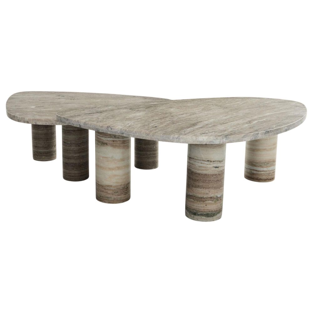 Four Hands Zion Coffee Table Set in Antique White Marble, , large