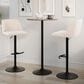 LumiSource Toriano Swivel Adjustable Bar Stool with Cream Noise Fabric Upholstery in Black (Set of 2), , large