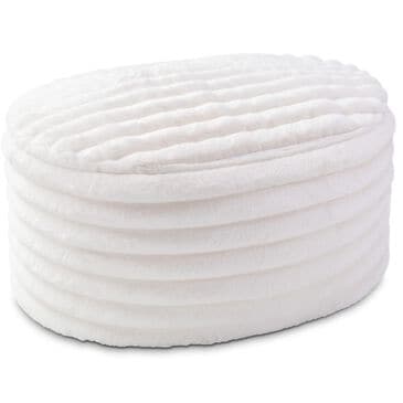 Jaxx Paran Oval Ottoman in Mondo White, , large