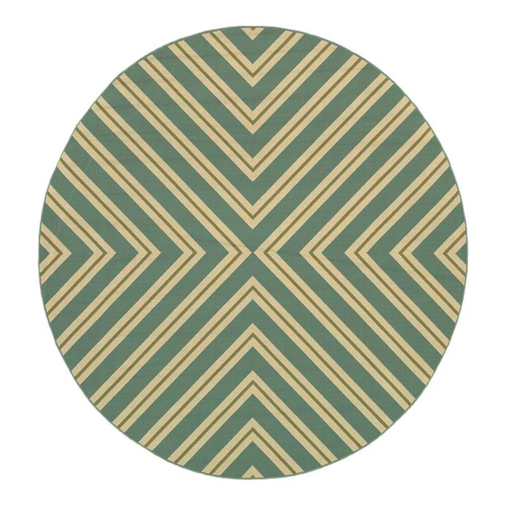 Oriental Weavers Riviera 4589 7"10" Round Blue Area Rug, , large