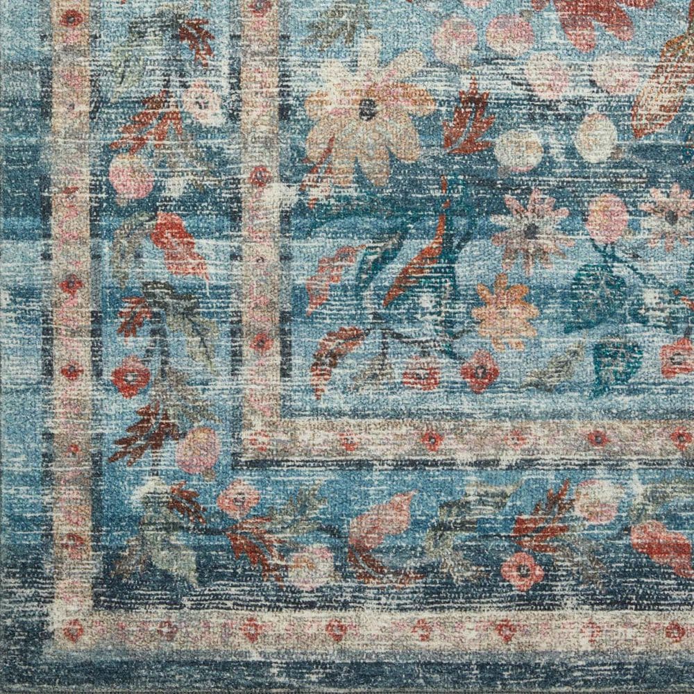 Rifle Paper Co Crafted by Cloth and Company Courtyard 2&#39; x 5&#39; Eve Blue Runner, , large