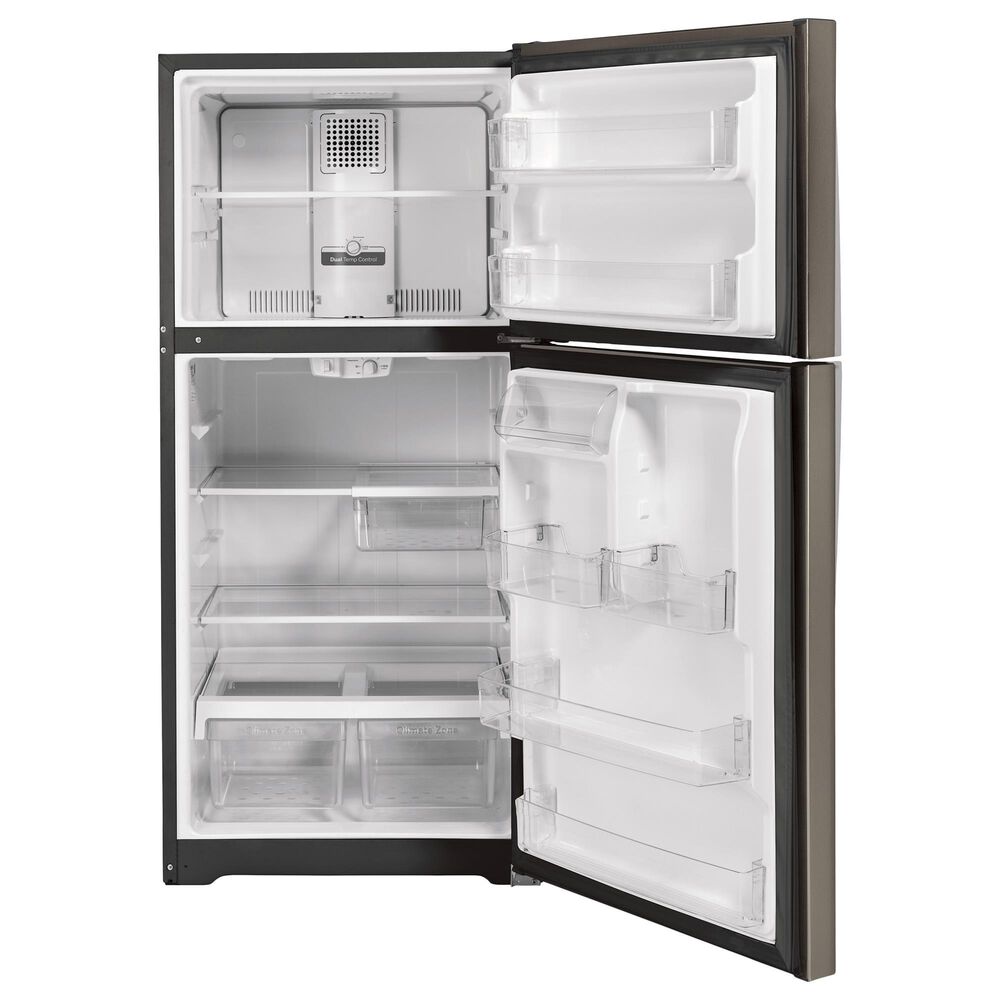 GE Appliances 21.9 Cu. Ft. Top-Freezer Refrigerator with High Gloss Handle in Slate, , large