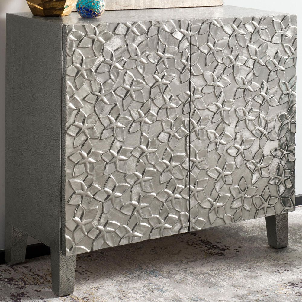 Safavieh Sanora Metal Chest in Silver, , large