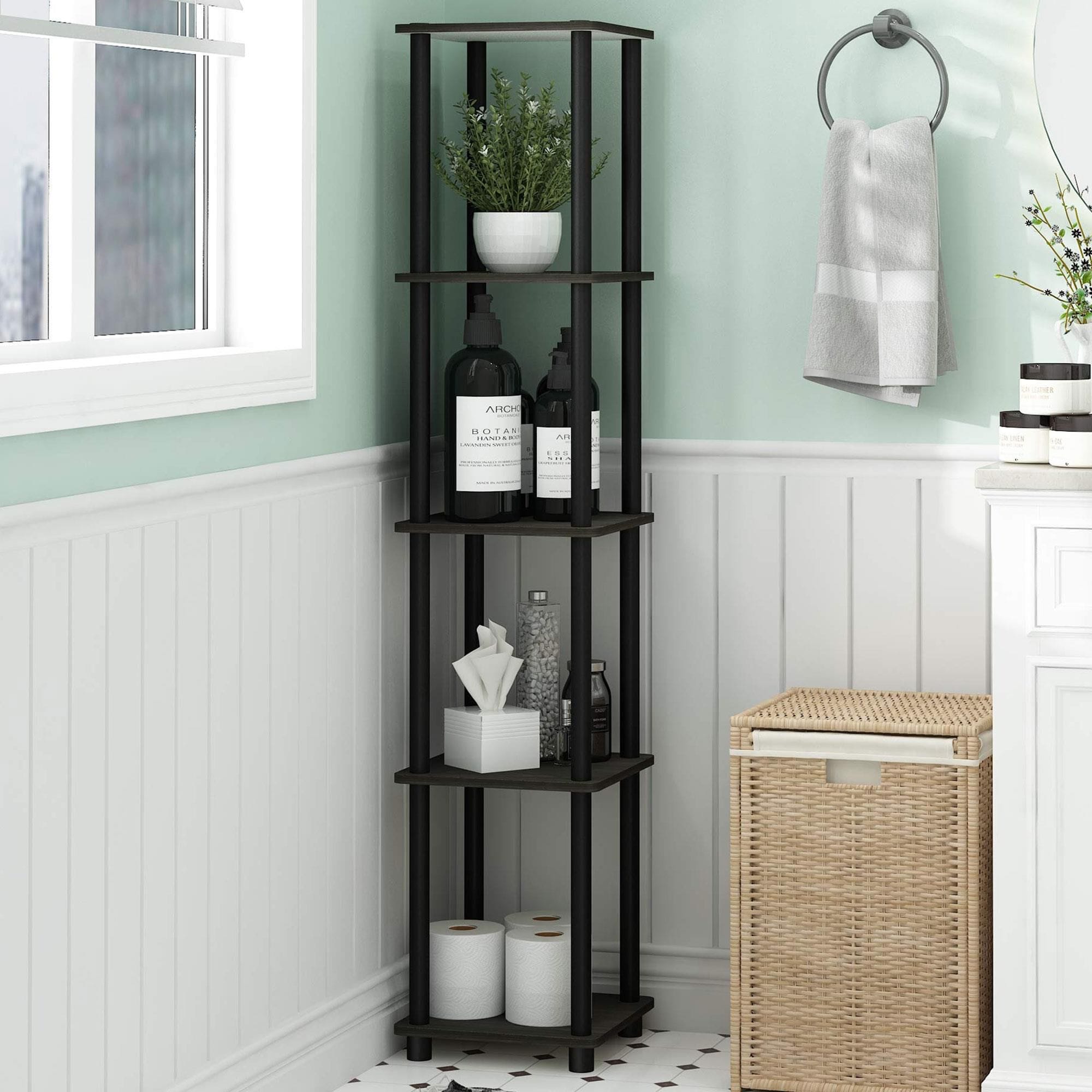 HOMLUX Turn-N-Tube 5-Tier Corner Square Display Bookshelf in