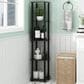 HOMLUX Turn-N-Tube 5-Tier Corner Square Display Bookshelf in Espresso and Black, , large